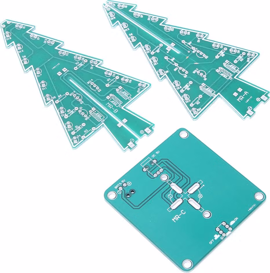albero di Natale 3D, LED albero di Natale PCB, PCB albero di Natale stereo, kit di circuiti elettronici fai da te, LED albero di Natale fai da te