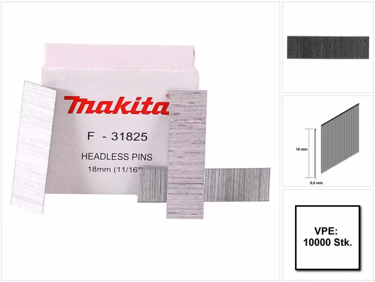 Perno Makita 0,6 x 18 mm F-31825 10000 pz.