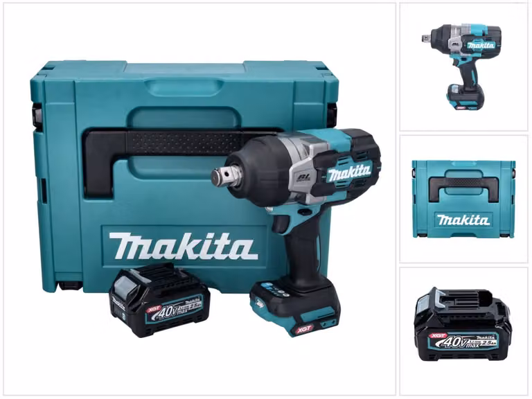 Makita TW 001 GD101 Avvitatore a impulsi a batteria 40 V max. 1800 Nm Brushless XGT + 1x batteria ricaricabile 2,5 Ah + Makpac - senza caricabatterie