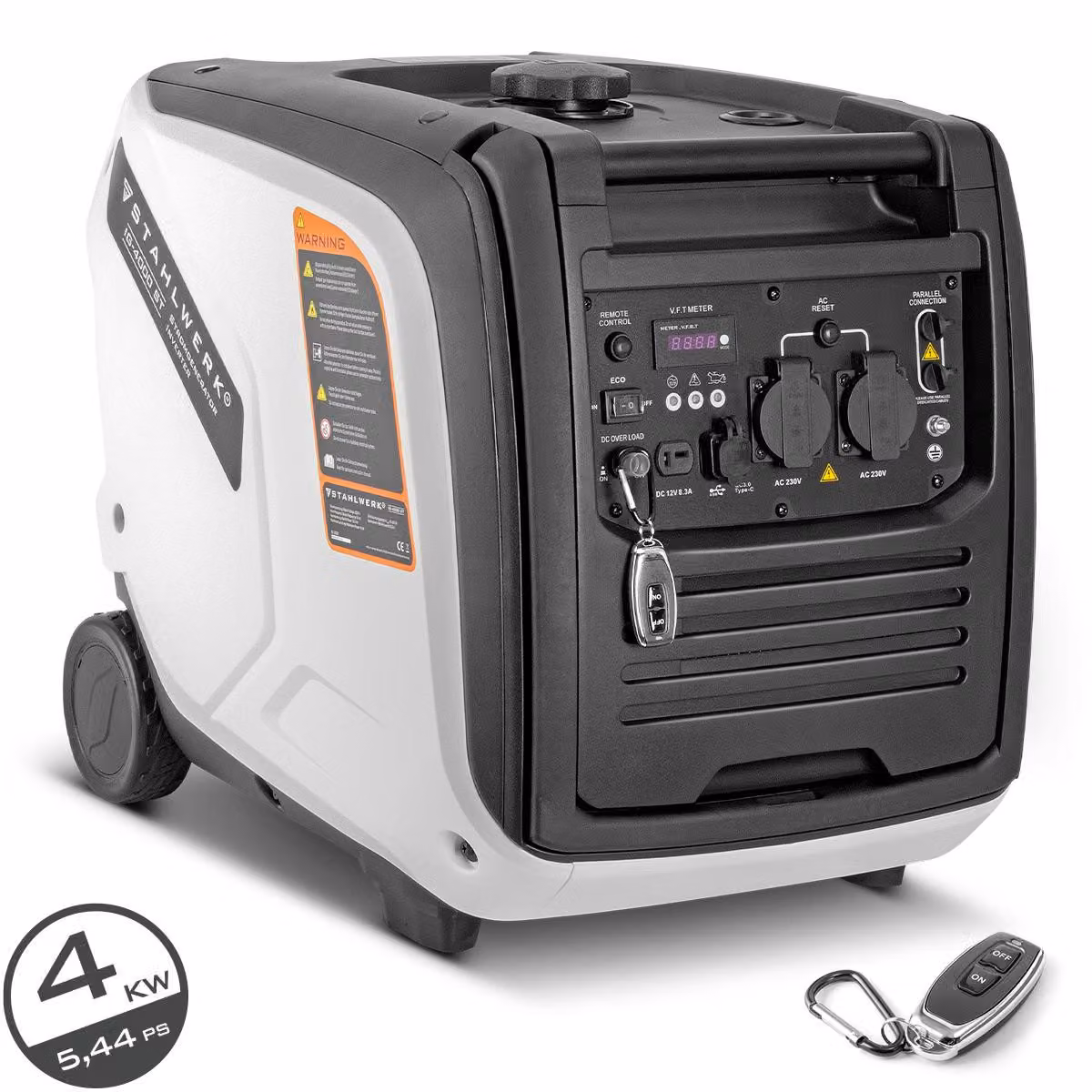 STAHLWERK IG-4000 ST Generatore a benzina con inverter Generatore di corrente Generatore di emergenza 4 kW / 5,44 CV
