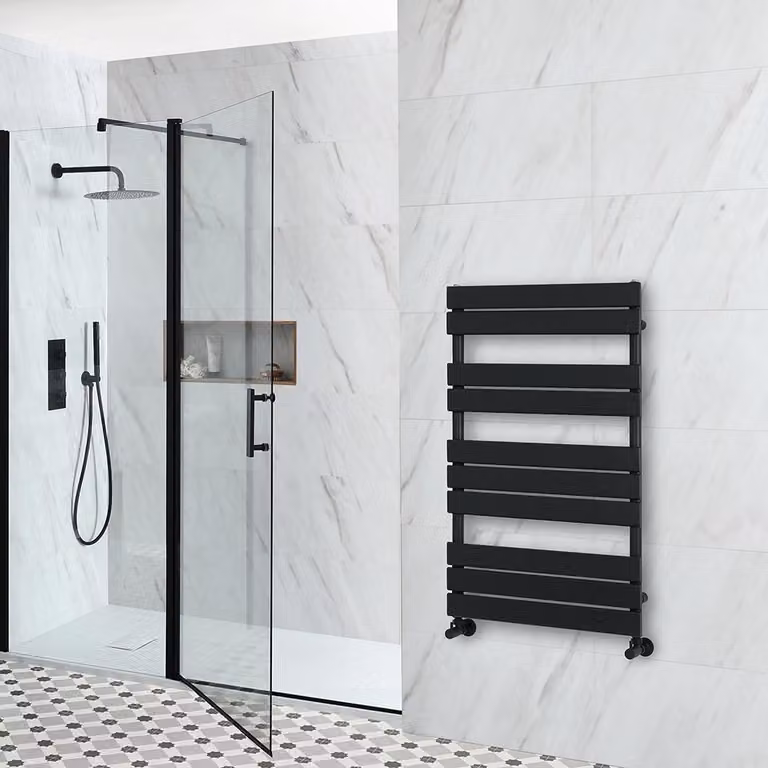 Scaldasalviette di Design - 975mm x 600mm - Nero - Lustro