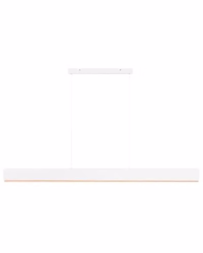 Beliani Lampada a sospensione lineare in metallo a LED paralume bianco