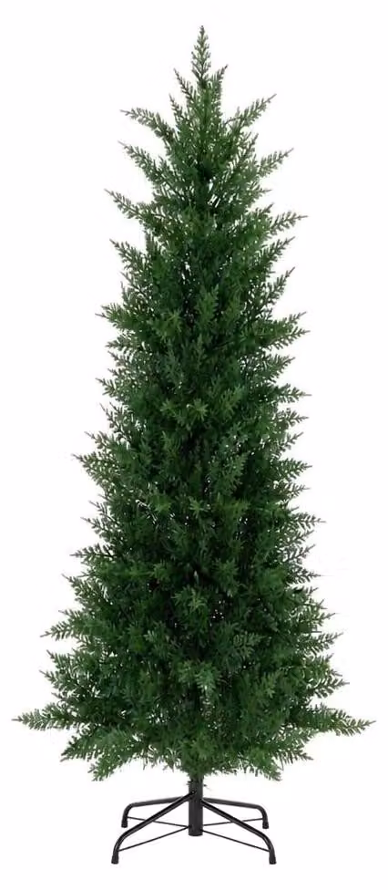 Albero di Natale artificiale, dall'aspetto realistico, altezza 225 cm, struttura pieghevole in metallo, supporto incluso