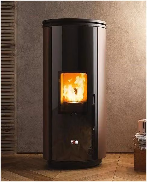 Stufa a pellet Cola LA12180Y Elegant Ermetica con display LCD, colore marrone