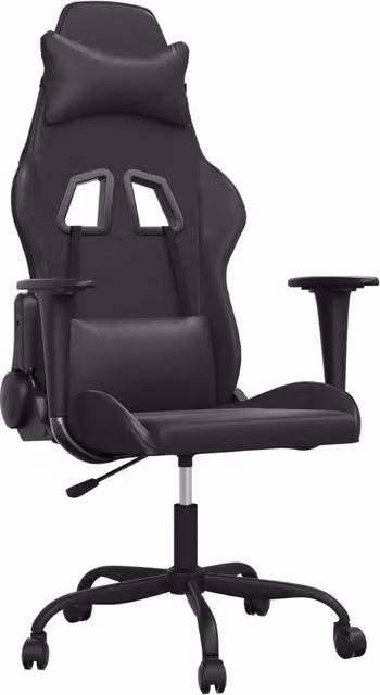 Sedia da Gaming | Sedia da e-sports Massaggiante Nera in Similpelle