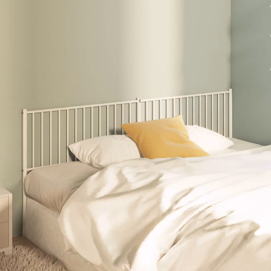 Testiera di ricambio vidaXL in metallo bianco laccato, stile classico, L: 200 cm, H: 90 cm, P: 3 cm