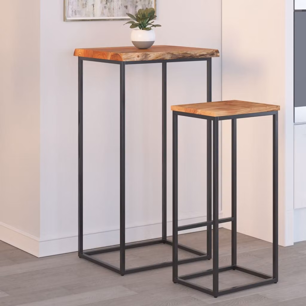 Piano Tavolo Rettangolare in Legno di Acacia con Bordi Vivi Marrone vidaXL L: 50 cm, P: 40 cm, H: 2,5 cm