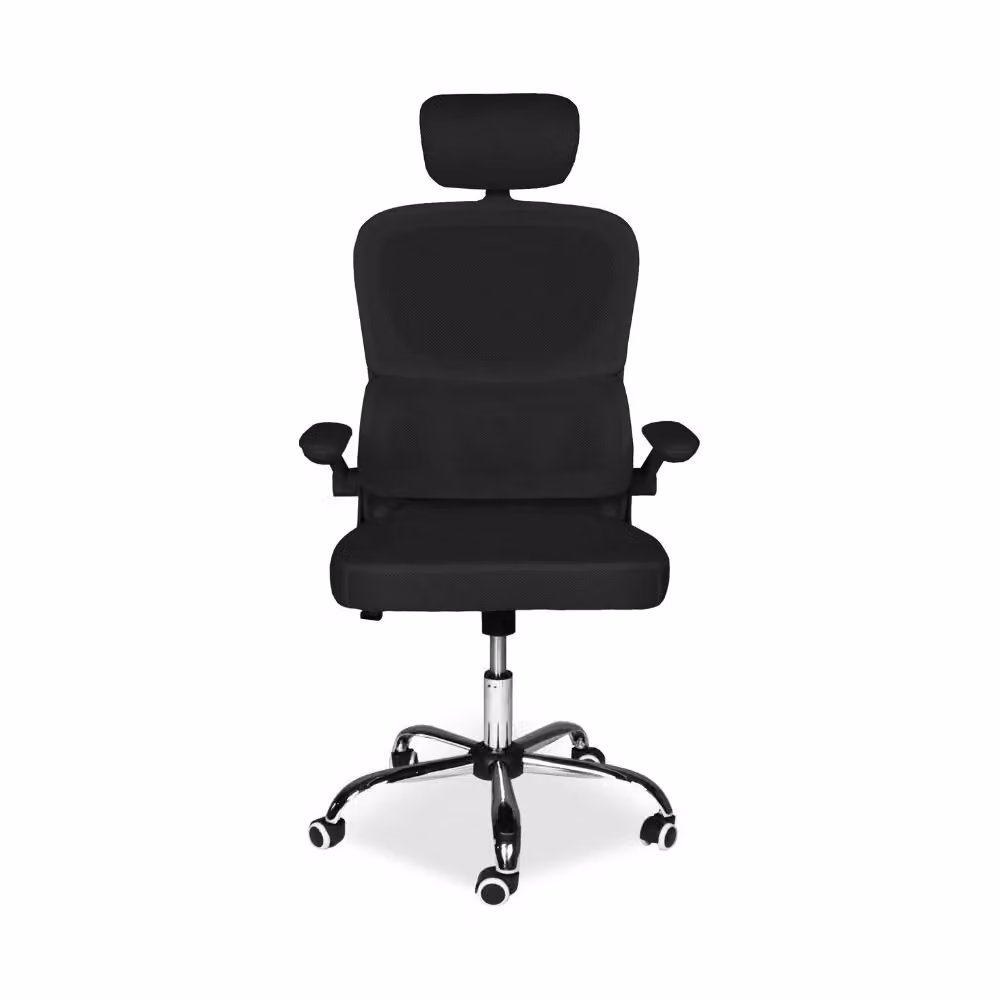 Poltrona da ufficio ergonomica Veriaffari Vibes con poggiatesta, braccioli e ruote multidirezionali, colore nero – 2