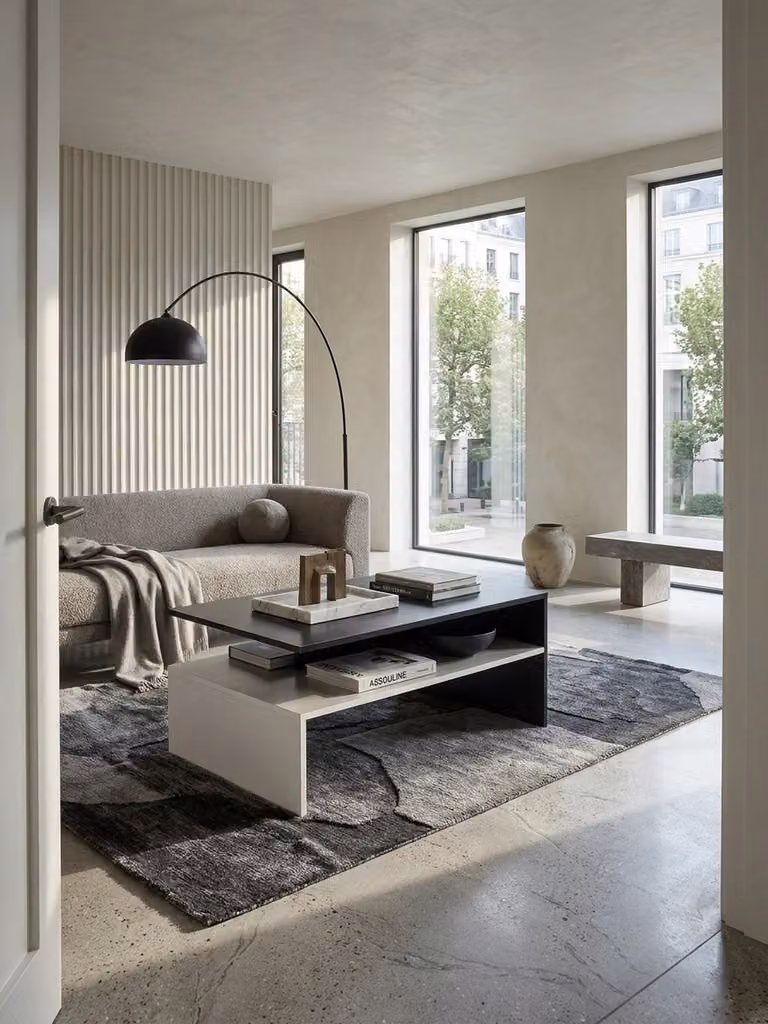 Tavolino da salotto 90 x 43 x 60 cm con ripiano in legno nero/bianco, tavolino da salotto di design in due pezzi con spazio contenitivo, tavolino da divano angolare moderno, tavolino da salotto grande e alto