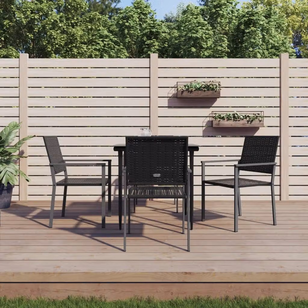 Maison Exclusive - Set da pranzo da giardino a 5 pezzi in rattan sintetico e acciaio