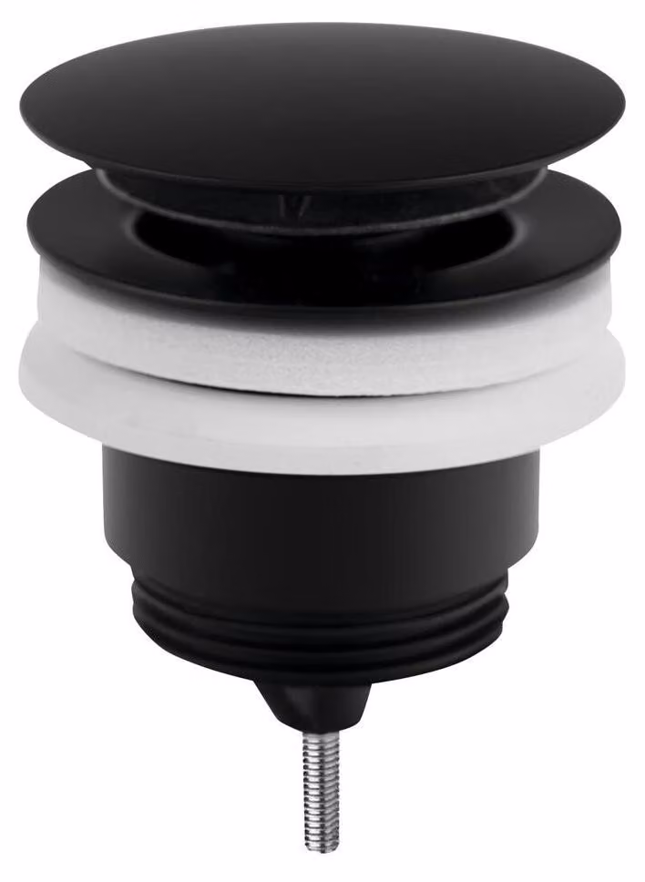 Set di rifiuti 5/4", click-clack, tappo grande, 10-45 mm, nero opaco