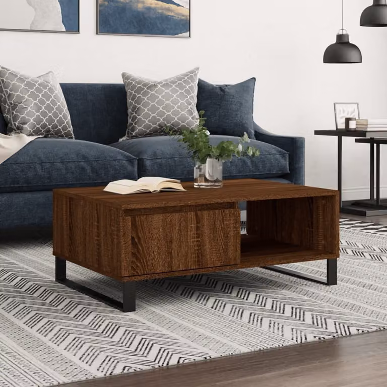 Maison Exclusive - Tavolino da salotto effetto rovere marrone 90x60x35 cm Materiale ligneo