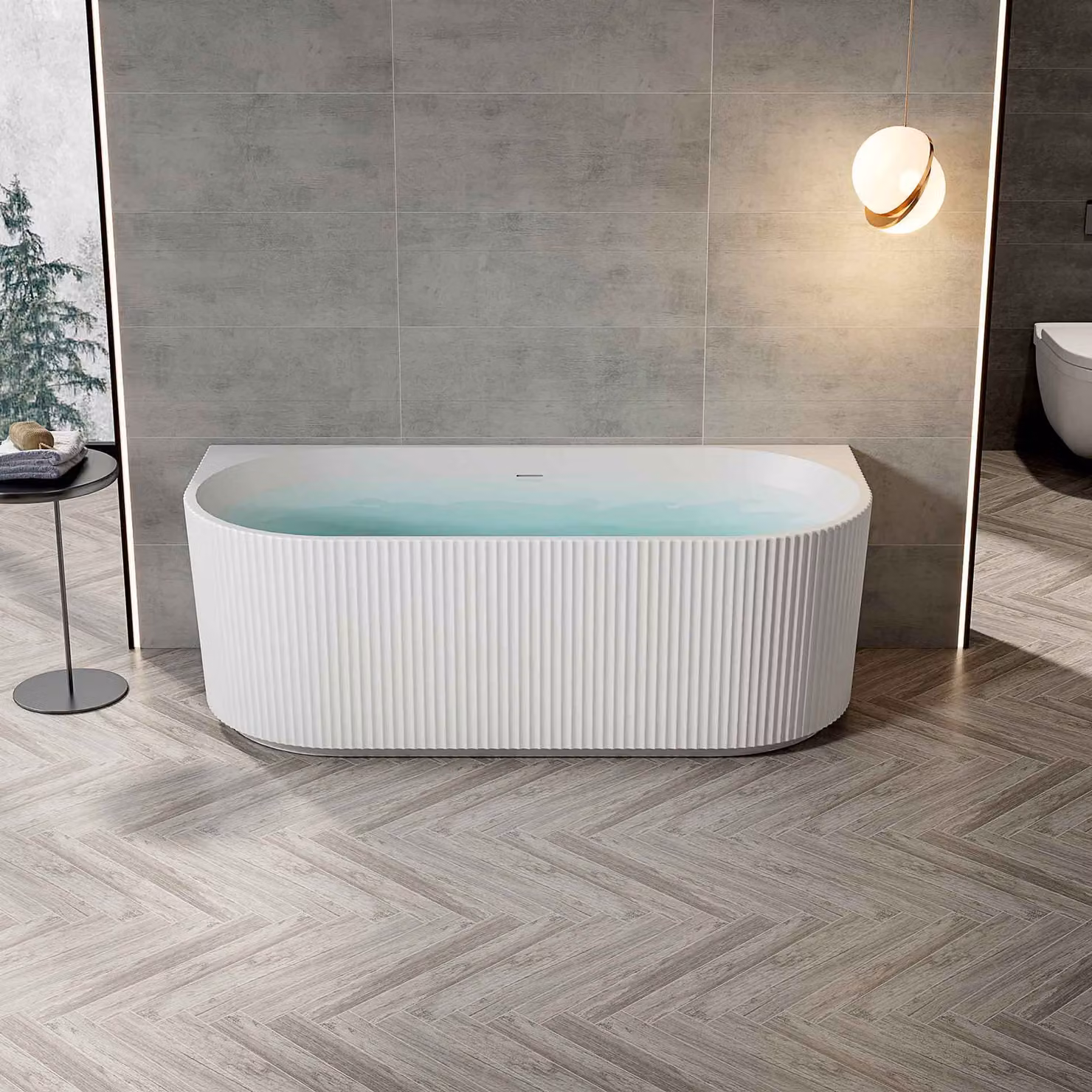 Vasca da bagno in acrilico Belvit semi-freestanding e freestanding - vasca ad angolo o ovale, sinistra, centro e destra, 180x80 - 170x78 cm, con set di scarico