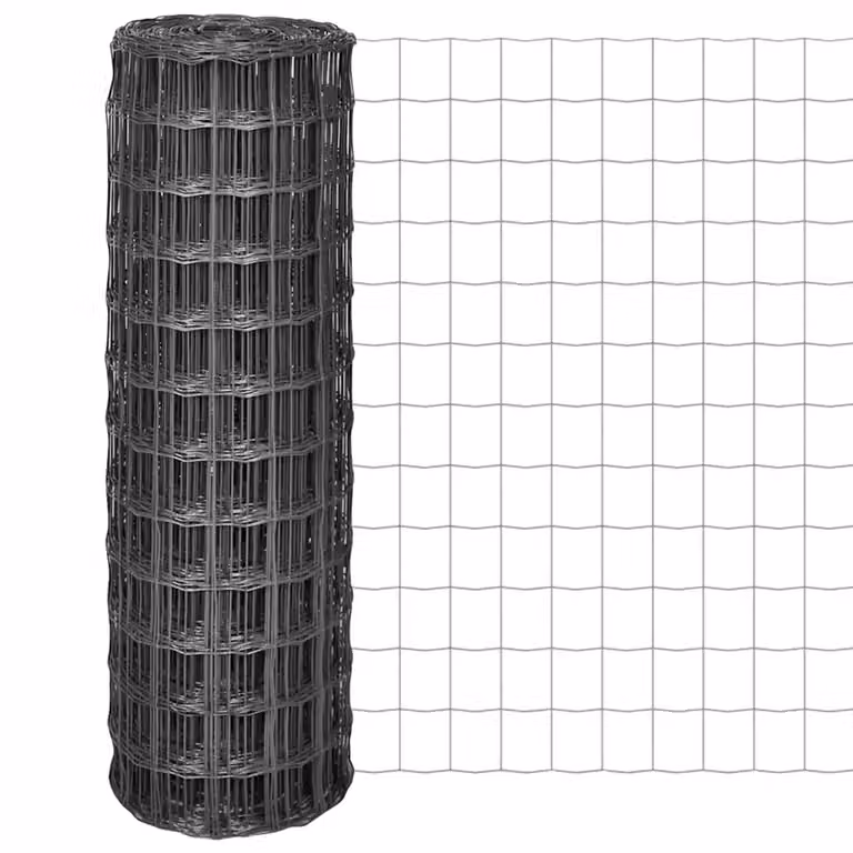 Recinzione Euro vidaXL in acciaio rivestito in PVC, Grigia, L: 10 m, H: 1,2 m