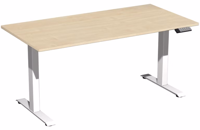 Tavolo Elevate Plus 1600x800x630-1280mm bianco/acero