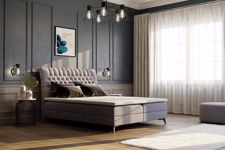 Chesterfield Boxspring Bett Hotel Doppel Dsign Betten Polster Kasten Funktion