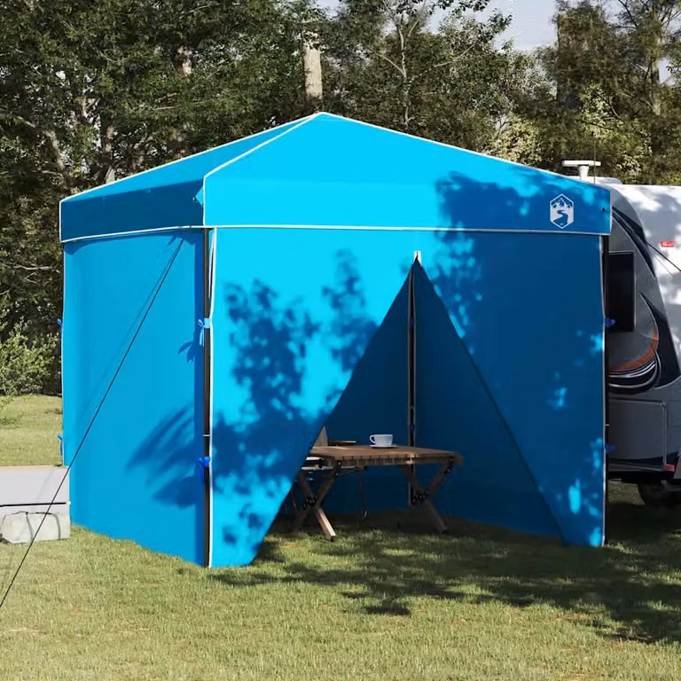 vidaXL Tenda Gazebo in Tessuto Blu L/P/H: 243 x 243 x 251 cm
