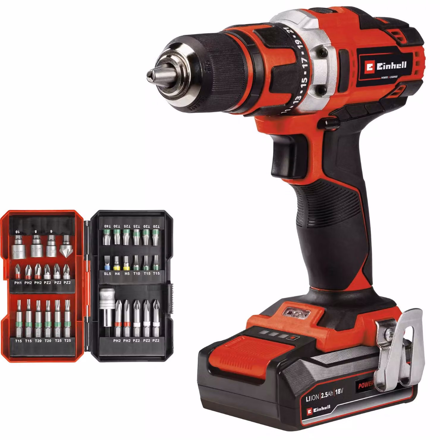 Trapano avvitatore a batteria EINHELL Power X-Change TE-CD 18/40 Li, 18 V, (1x