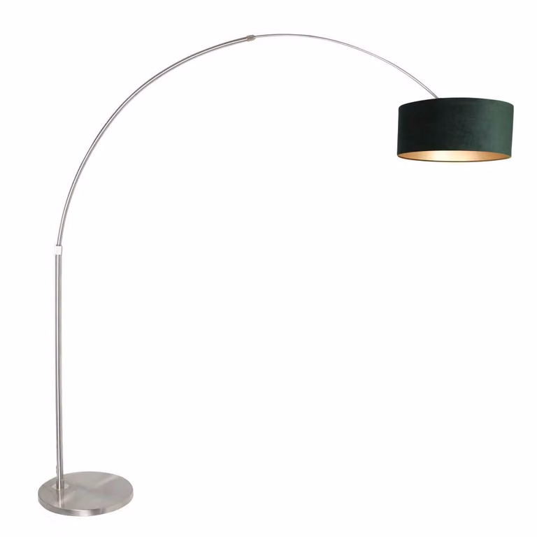 Lampada da terra - acciaio - Sparkled Light - metallo tessile velluto - Ø 45cm - E27 - 8124ST - Steinhauer