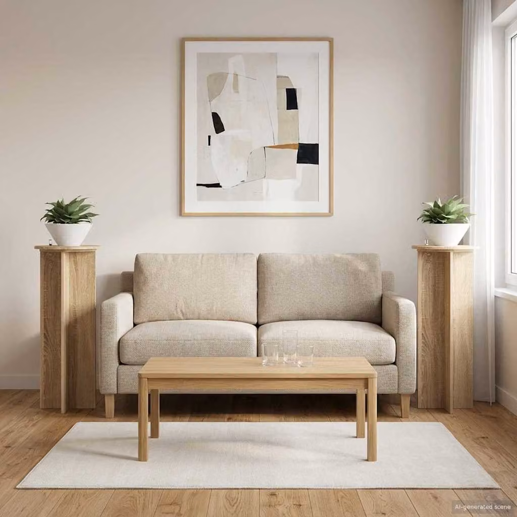 Set di 2 supporti per piante vidaXL in legno Rovere Sonoma, colore marrone, Ø 40 cm x H 100 cm