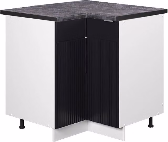 Mobile ad angolo cucina Fame-Line Nero rigato/Bianco 80.5 cm, PL Antracite Vicco