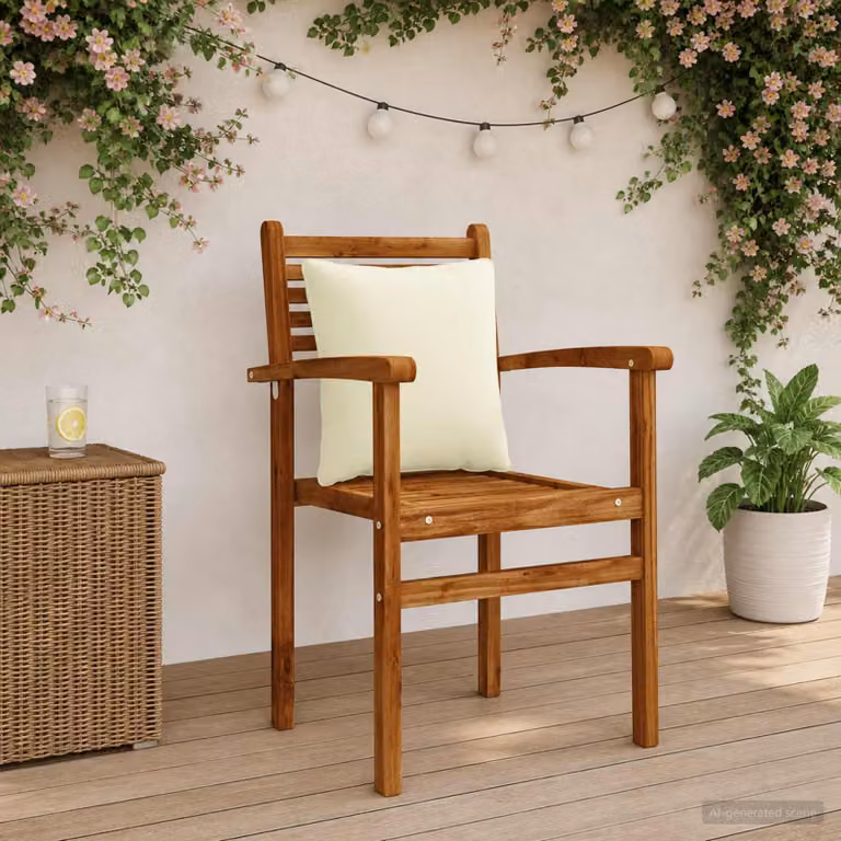 Set di 4 cuscini per schiena vidaXL PUTTEN in poliestere beige con rivestimento rimovibile e lavabile in lavatrice