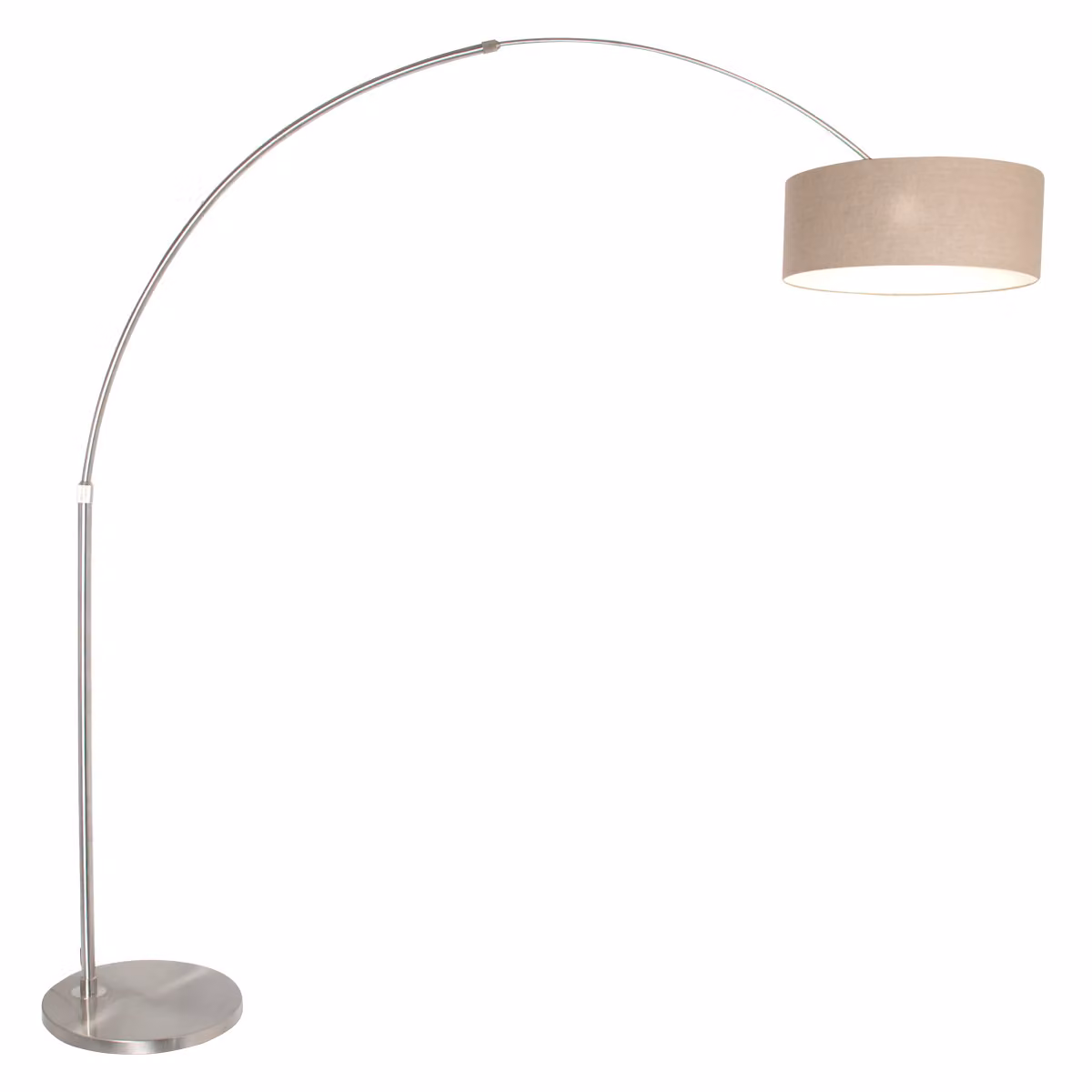 Lampada da terra - acciaio - Sparkled Light - lino metallo tessile - Ø 45cm - E27 - 9904ST - Steinhauer