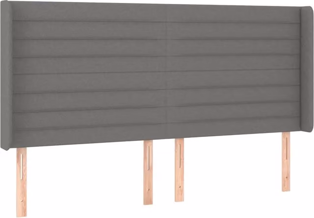 Testiera | Testata ad Orecchio GrigioScuro 183x16x118/128cm inTessuto