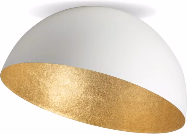 Plafoniera a cupola Sigma Lighting Sfera in metallo bianco e oro, diametro 50 cm, attacco E27, dimmabile