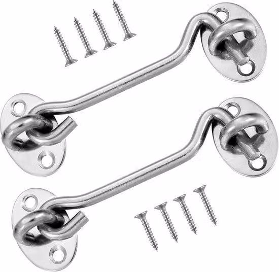 Set da 2 griglie metalliche - Robusta griglia in acciaio inossidabile - Griglia per porte scorrevoli da 3 pollici - Con viti di montaggio - Griglia girevole resistente - Per finestre, porte scorrevoli, camere da letto e bagni
