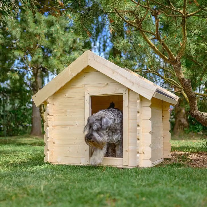 Cuccia da esterno per cani di piccola taglia - Casetta in legno per cani di piccola taglia, tetto impermeabile 76 x 99 x H80 cm, taglia S, Timbela M401-1