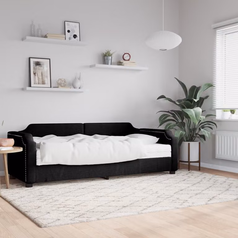 Maison Exclusive - Divano letto con materasso nero 80x200 cm in tessuto
