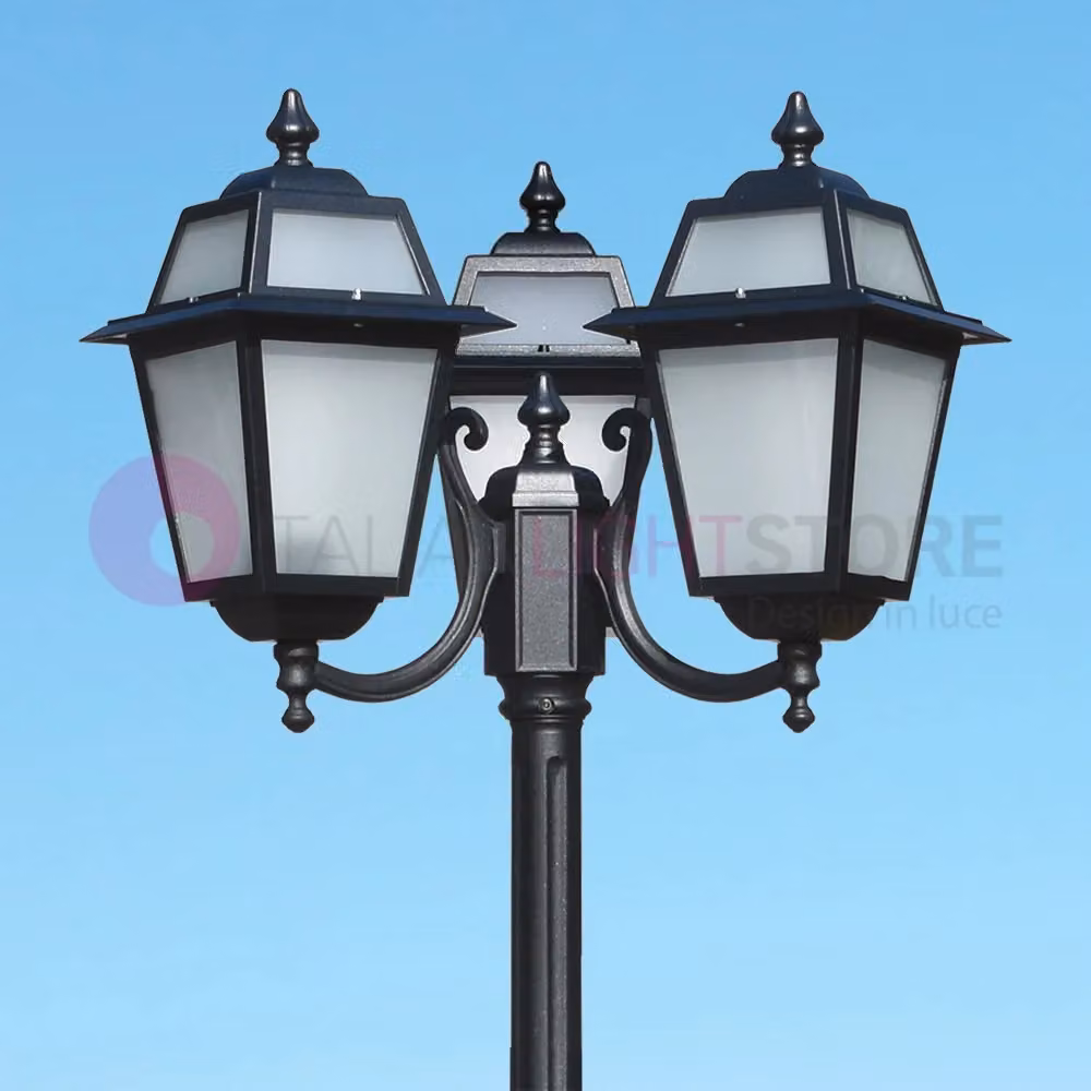 Lampione da esterno classico Artemide con 3 luci, colore antracite, Altezza: 208 cm – 2