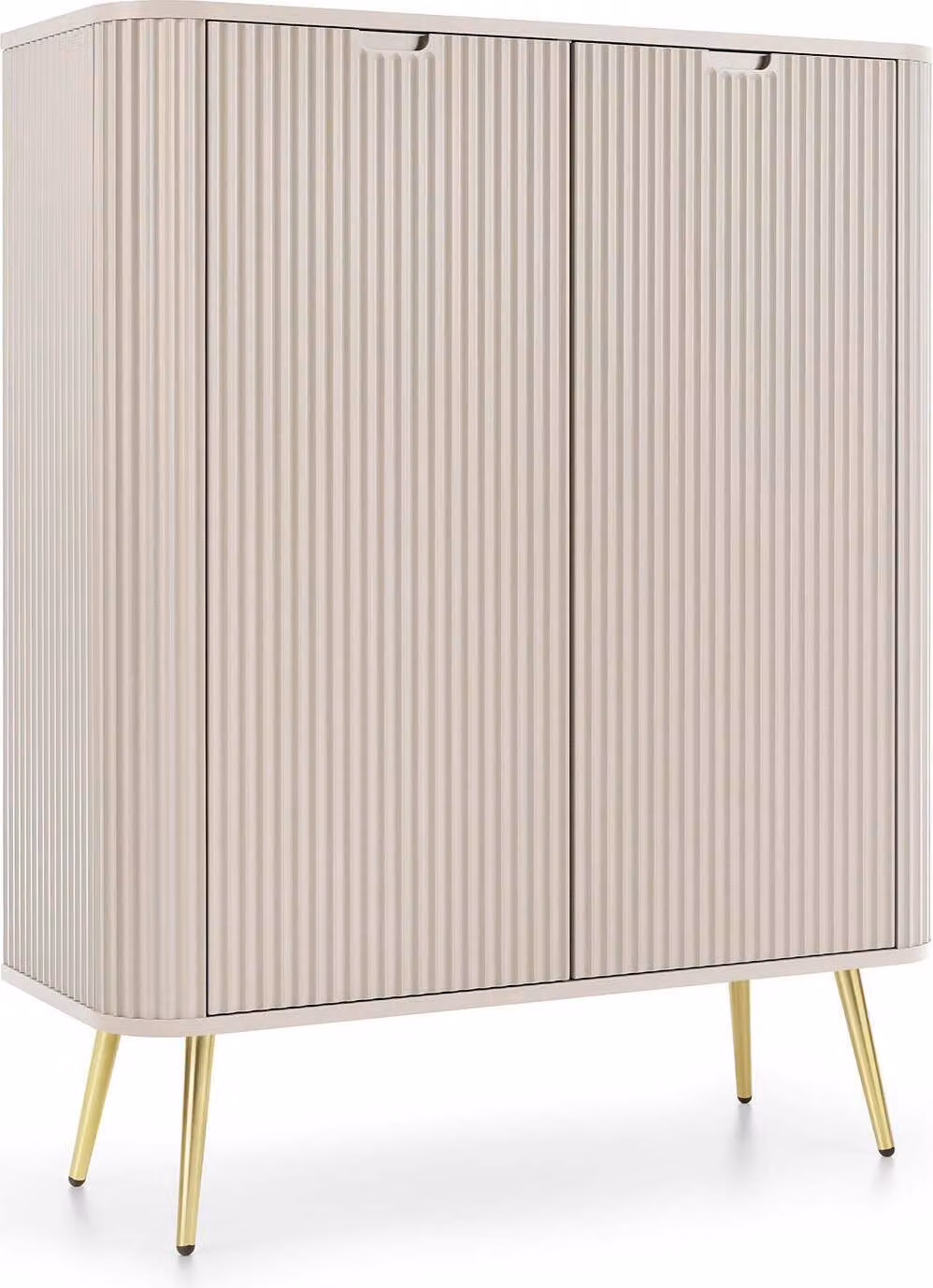 FURNLUX Credenza Zova Beige E Oro 103cm / Colore principale: Beige / Dimensioni: 103 x 129 x 39 cm