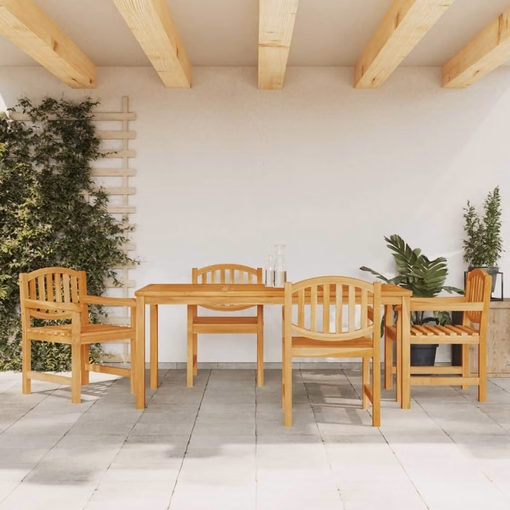 Maison Exclusive - Set da pranzo da giardino in teak massiccio, 5 pezzi
