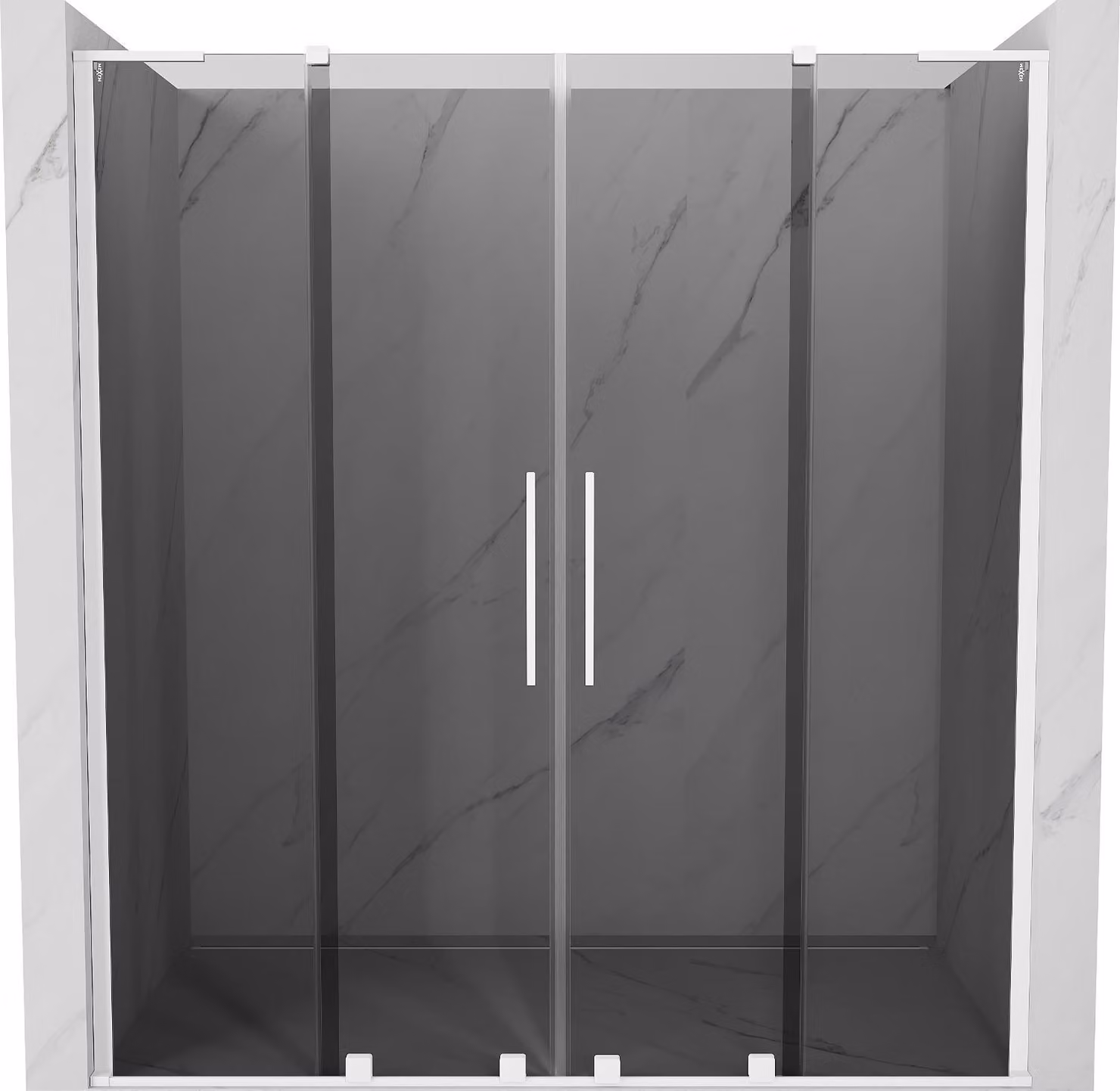 Mexen Velar L Duo porte doccia scorrevoli 170 cm, grafite, bianco - 871-170-003-42-20