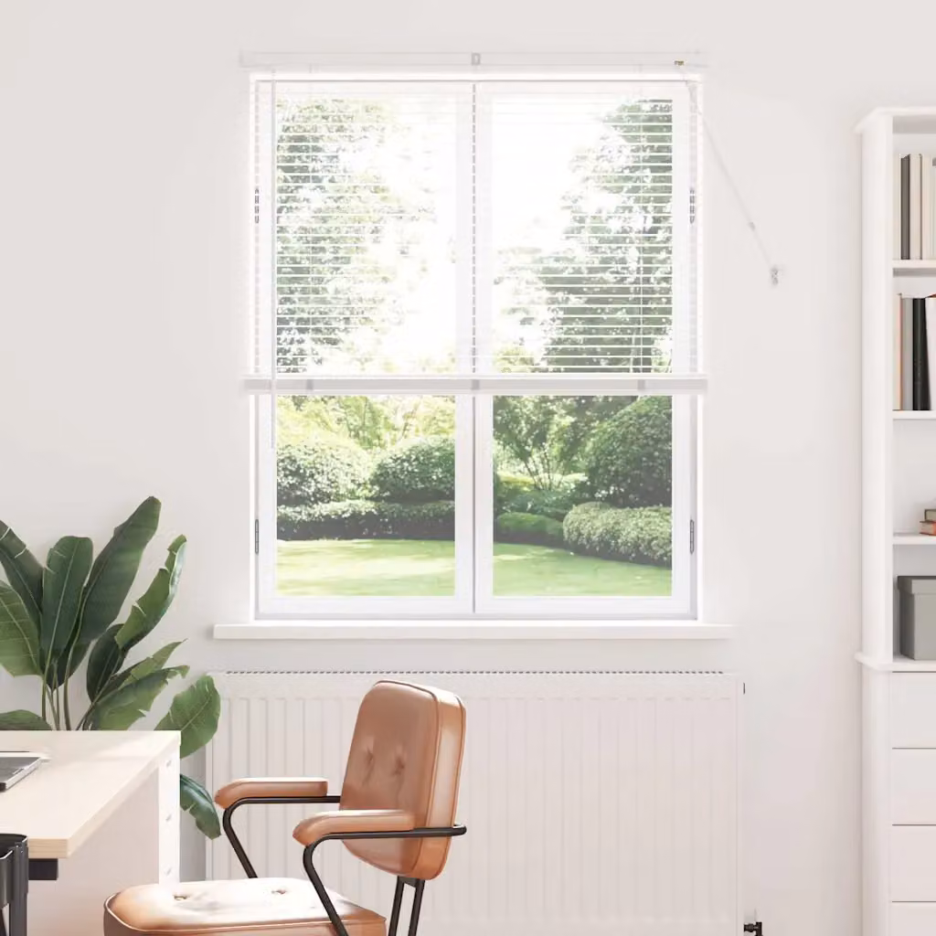 Tenda Veneziana vidaXL in Alluminio Bianco, L: 175 cm, H: 105 cm, Larghezza lamelle: 25 mm