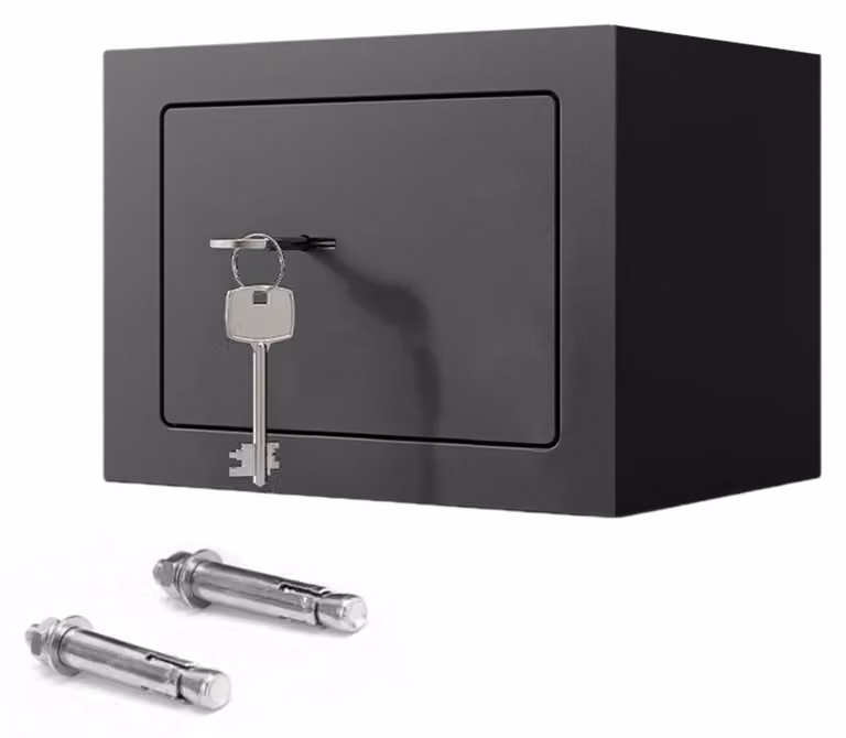 Cassaforte con fessura, dimensioni 23 x 17 x 17 cm, con chiave