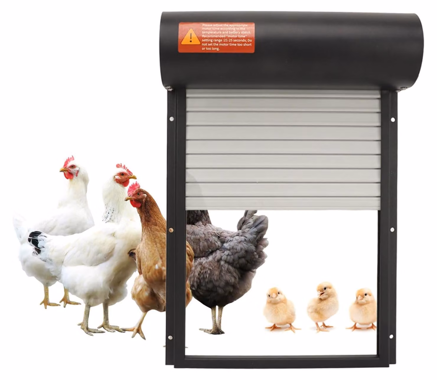 Apertura automatica per pollaio, timer a batteria, display LED, porta automatica per pollame (NERO)