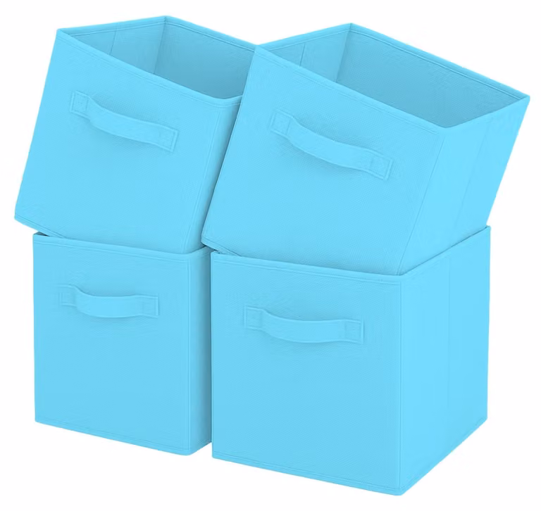 Solidchoice - Scatole pieghevoli con maniglie, set di 4 pezzi per l'organizzazione