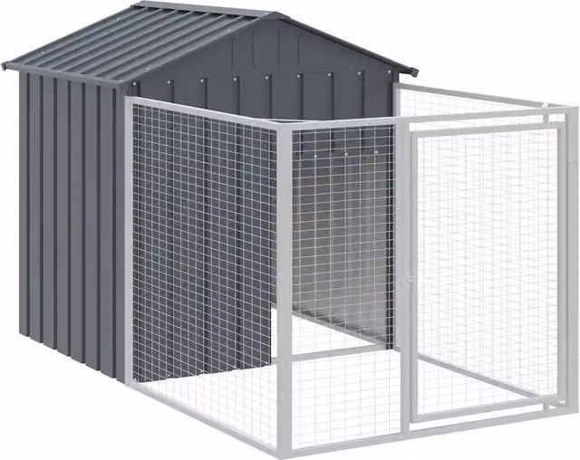 Casetta per cani in metallo DESIGN IN colore antracite con acciaio zincato L/P/H: 117 x 201 x 123 cm – 1