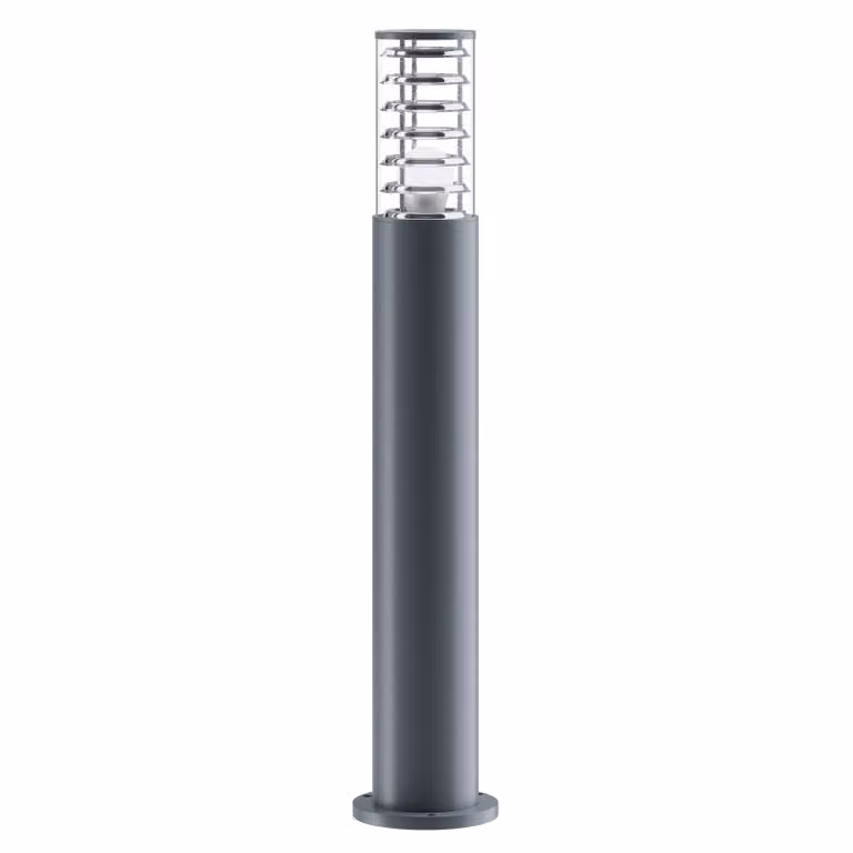 Lampione Per Esterno Moderno Alluminio Grigio 1 Luce E27 60W Ip54