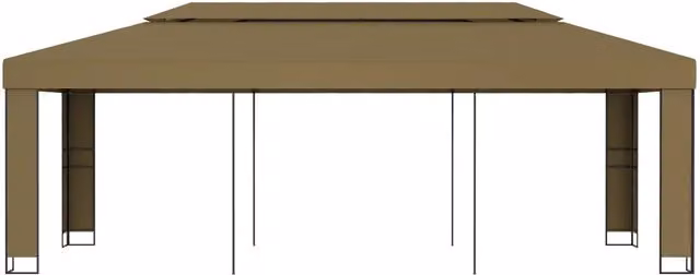 Gazebo con Tetto Doppio 3x6 m Grigio Talpa 180 g/m² 312219