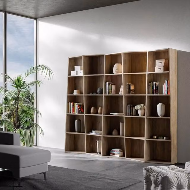 Libreria Moderna Trek con 5 Ripiani di GIORDANOSHOP in Colore Noce