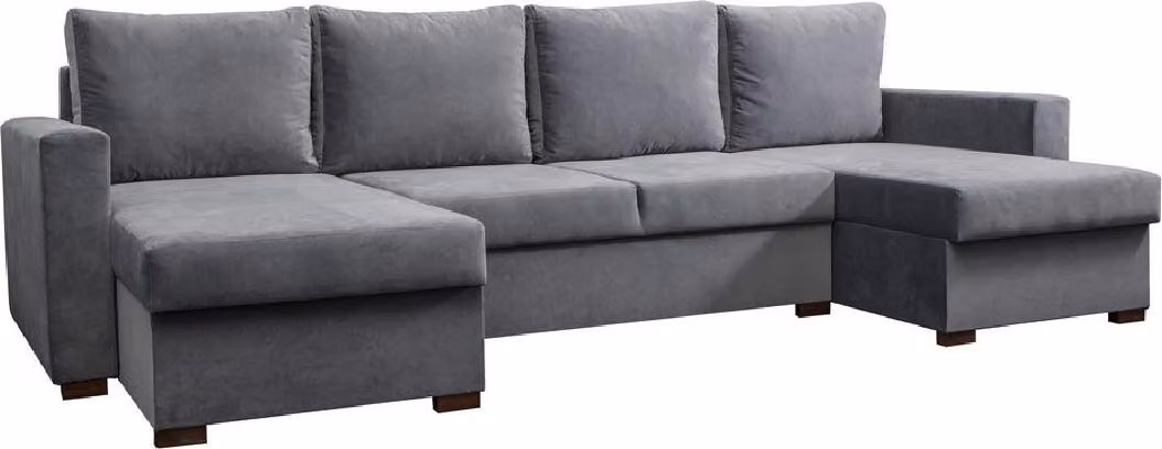 U-Form Sofa Designer Sofa mit Bettfunktion Bettkasten Schlafsofa Ecksofa Couch