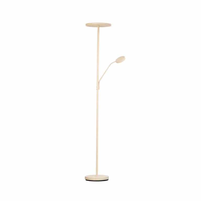 FISCHER & HONSEL Lampada da terra a LED Sorento, dimmerabile, Crema / Ambra, Soggiorno / Sala da pranzo, Metallo, Moderno, Lampada LED da terra