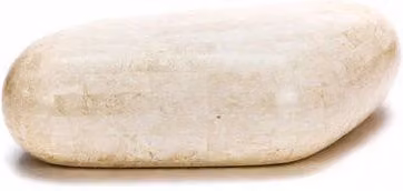 Tavolino da Salotto 98x52xH27 cm in Pietra fossile Sasso medium Beige