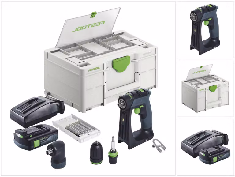 Festool CXS 18-Basic-Set trapano avvitatore a batteria 18 V 40 Nm brushless + 1x batteria ricaricabile 3,0 Ah + caricabatterie + systainer