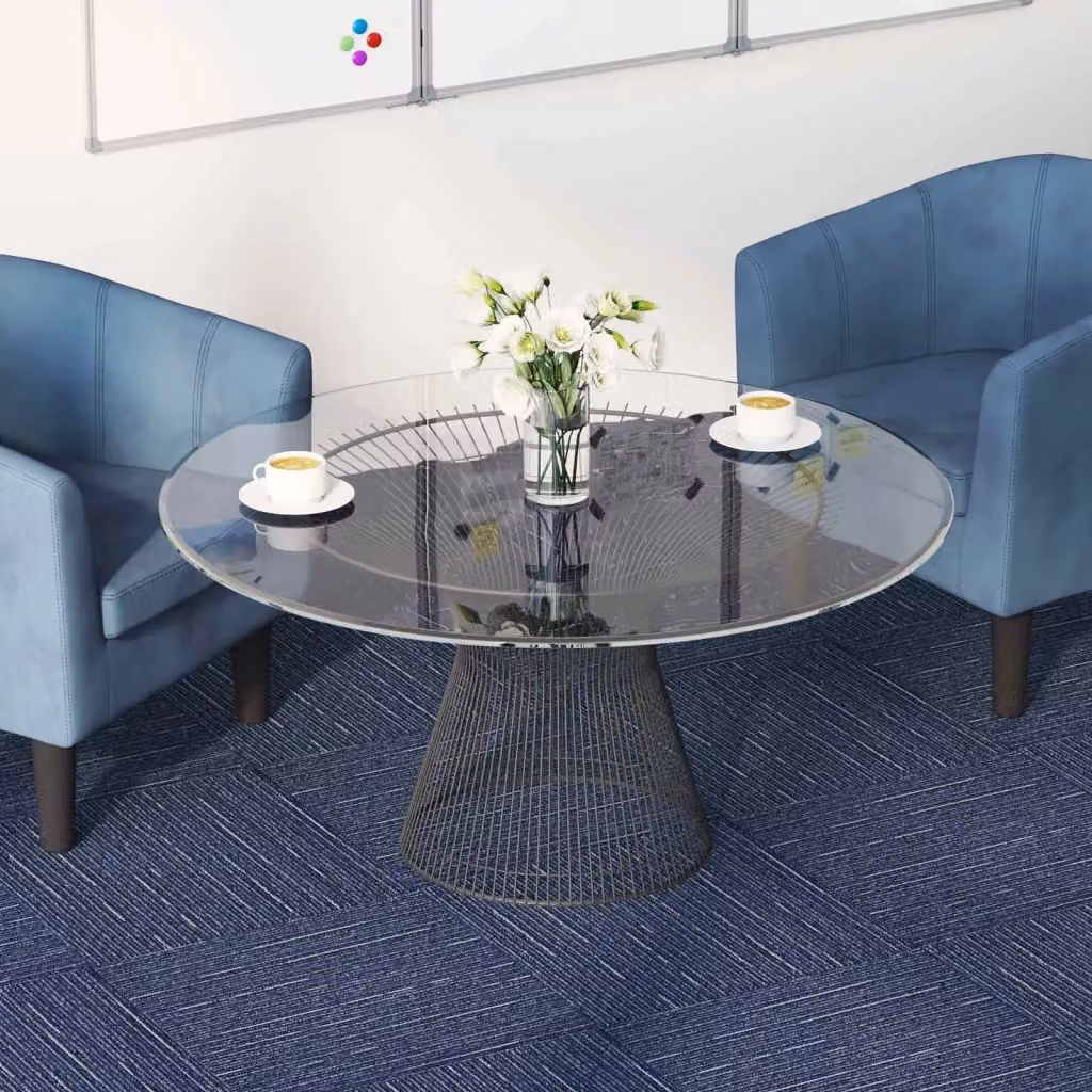 Piastrella per tappeto a strisce blu DESIGN IN in polipropilene, confezione da 36 pezzi, L/P: 50 x 50 cm – 2