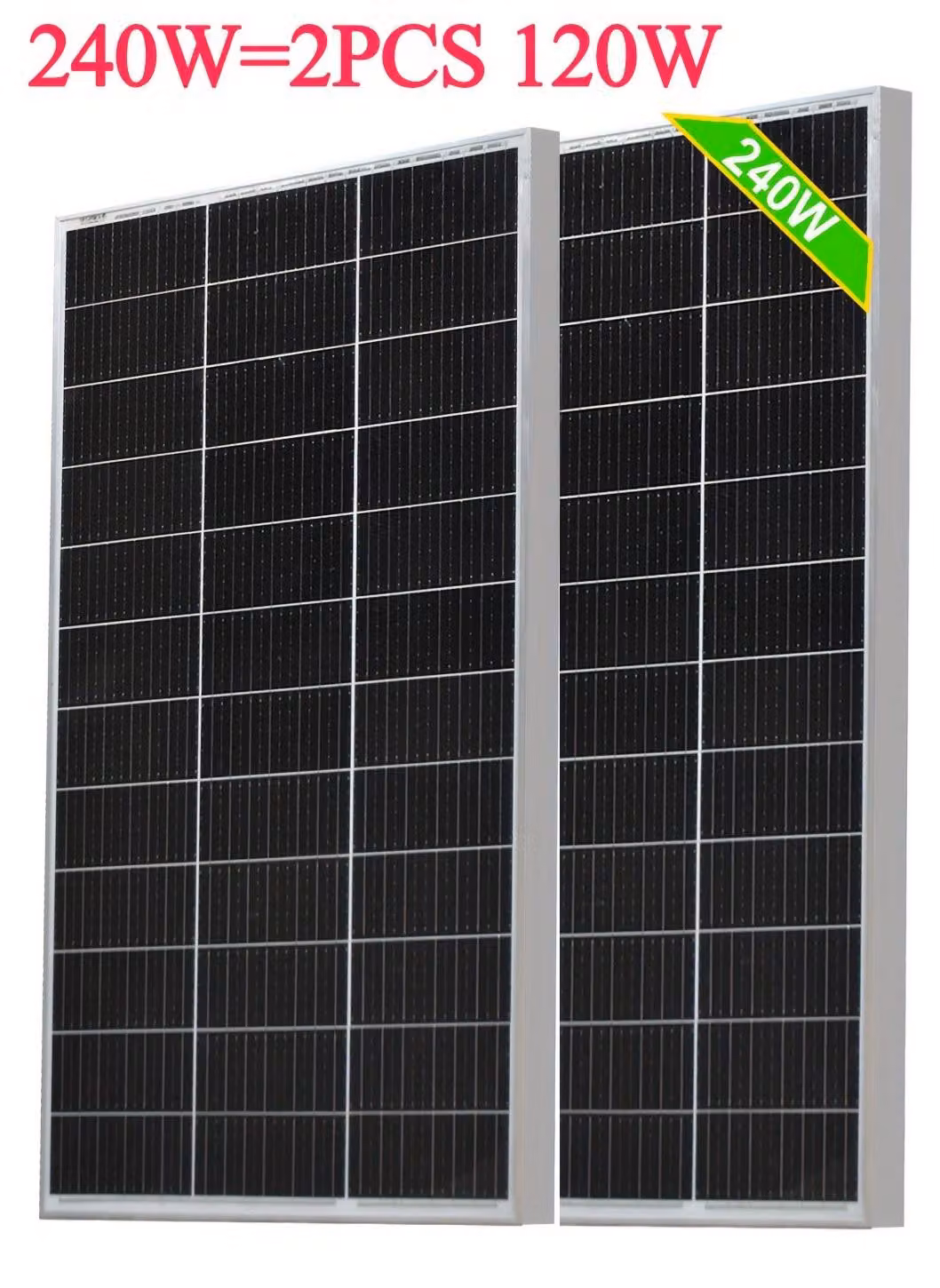 Pannello solare da 120W - Pannello solare - Pannello monocristallino - Caricabatterie solare da 12V - Modulo fotovoltaico